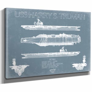 USS Harry S. Truman (CVN-75) Blueprint Wall Art - Original Carrier Print