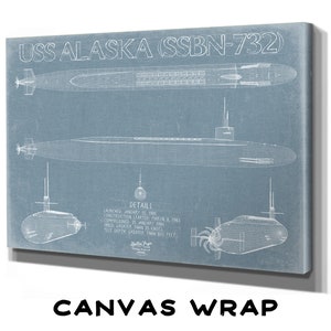 USS Alaska (SSBN-732) Blueprint Wall Art - Original Submarine Print