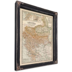 Framed Turkey Vintage Map - Ornate Embellishment Frame with Print