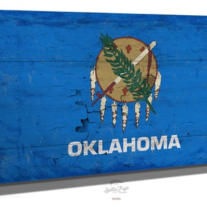 Oklahoma Flag Wall Art - Vintage State of Oklahoma Sign