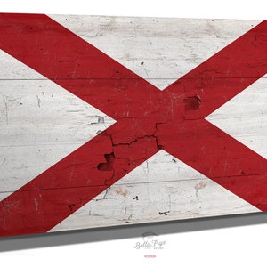 Alabama Flag Wall Art - Vintage State of Alabama Sign