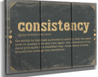 Consistency Word Definition Wall Art - Gift for Consistency Dictionary Artwork