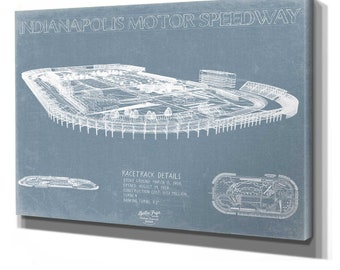 Indianapolis Speedway Blueprint Wall Art - Original Racetrack Print
