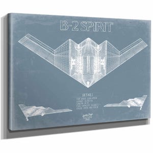 Northrop Grumman B-2 Spirit Aircraft Blueprint Wall Art - Original Aviation Plane Print image 1