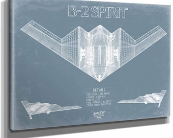 Northrop Grumman B-2 Spirit Aircraft Blueprint Wall Art - Original Aviation Plane Print