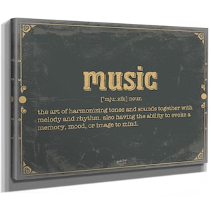 Music Word Definition Wall Art - Gift for Music Dictionary Artwork