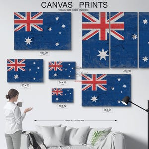 Vintage Australia Wall Art - Australian Flag Sign on Canvas image 3