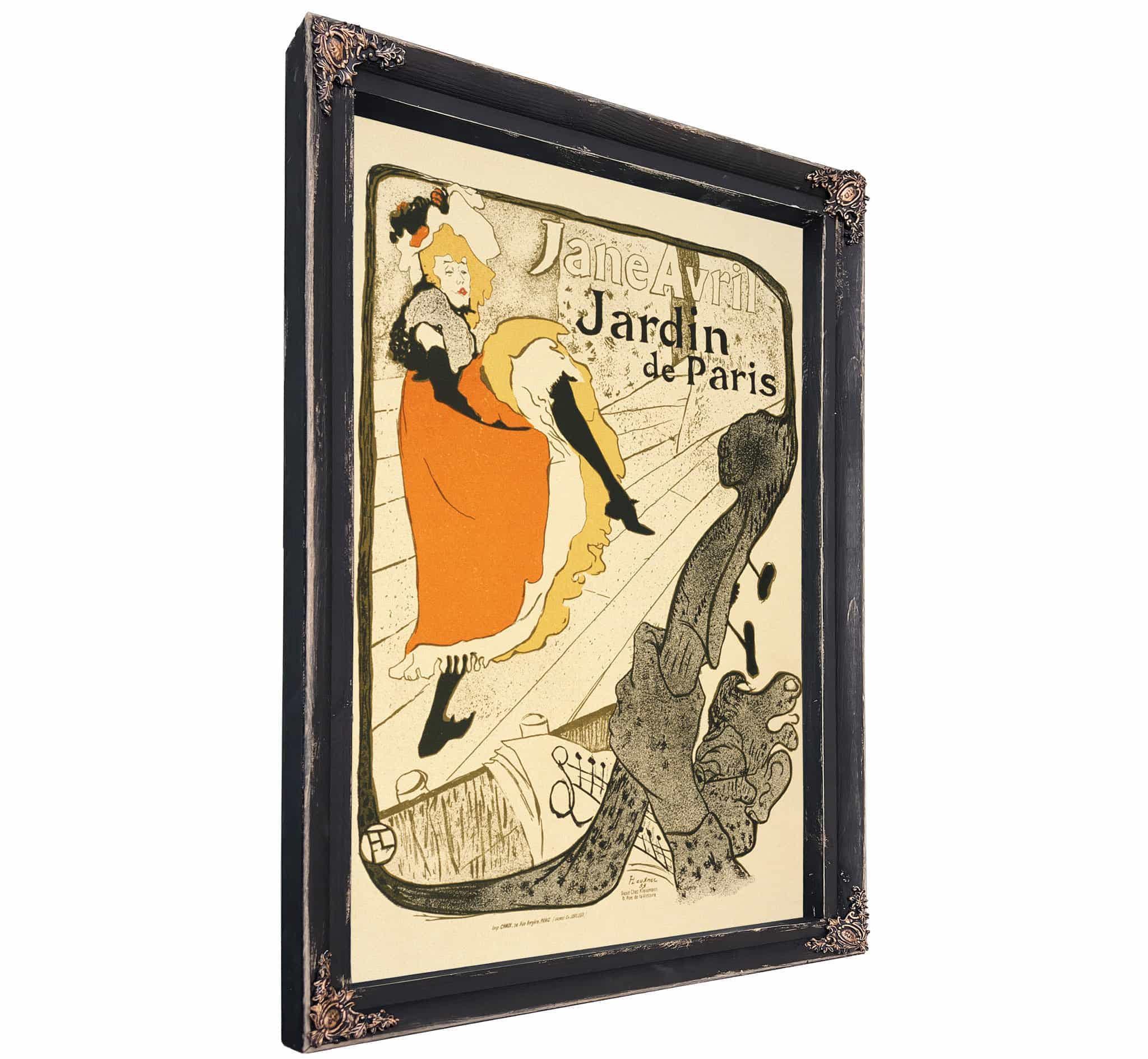 Jane Avril Jardin de Paris ポスター Jane Avril Jardin De Paris Framed Art - Vintage Artwork Print