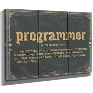 Programmer Word Definition Wall Art - Gift for Programmer Dictionary Artwork