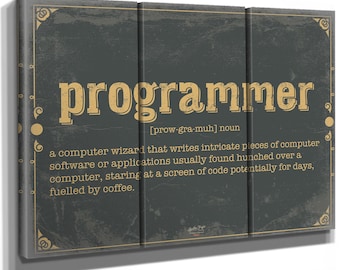 Programmer Word Definition Wall Art - Gift for Programmer Dictionary Artwork