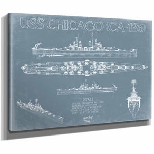 USS Chicago (CA-136) Blueprint Wall Art - Original Cruiser Print