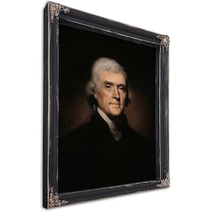 Thomas Jefferson Portrait – Vintage Historical Wall Art – Thomas Jefferson Framed, Unframed, or Canvas Print – Ornate Frame Optional