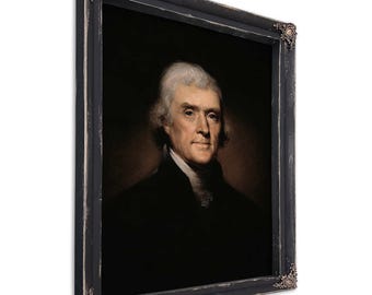 Thomas Jefferson Portrait: Vintage Historical Art Print, Framed or Canvas