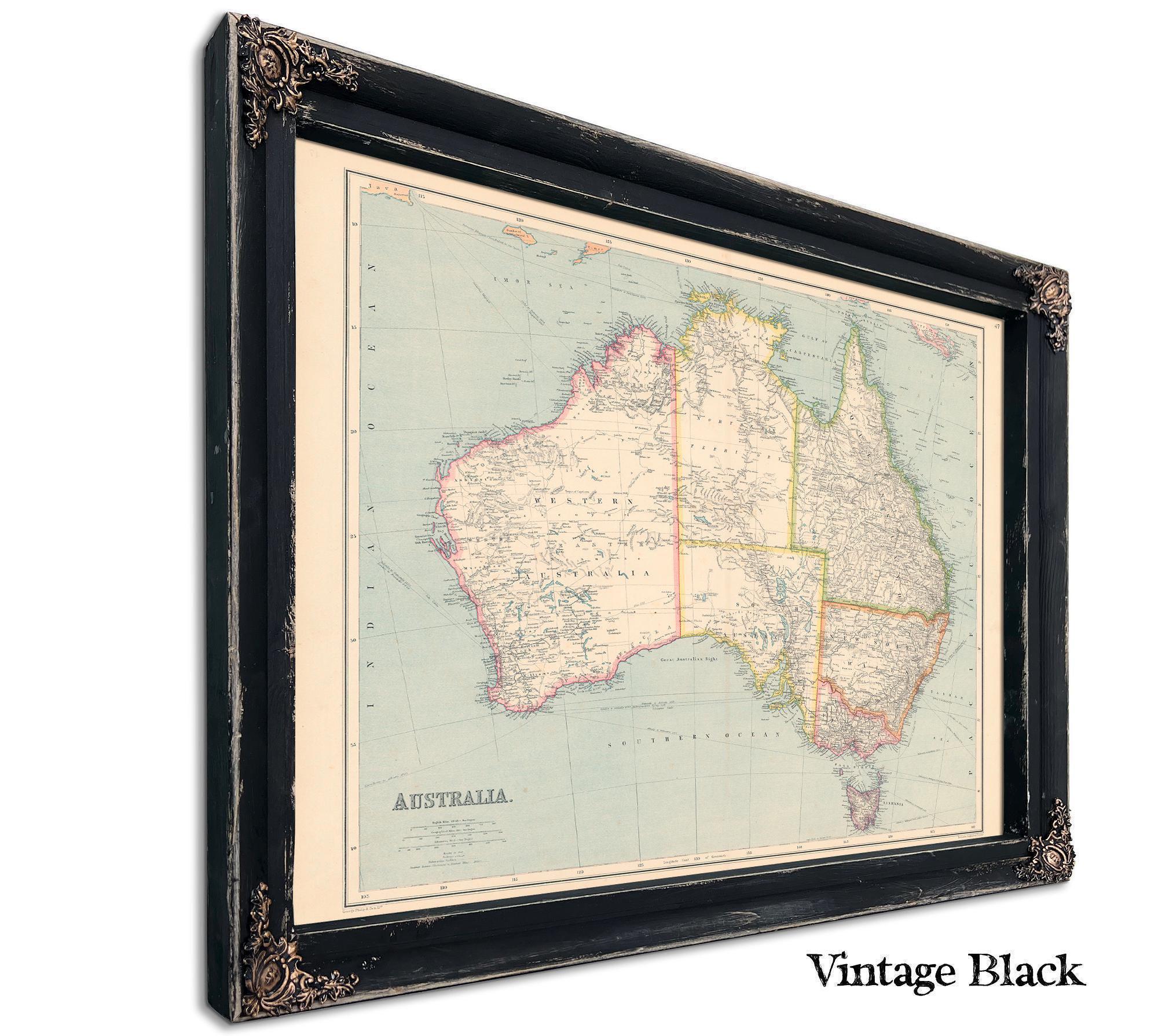 Vintage Map Australia Print 11x14 - Etsy