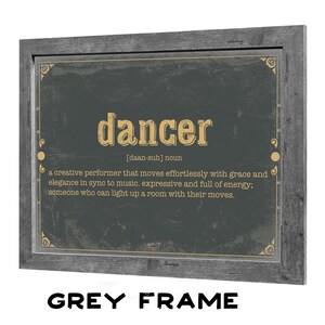 Dancer Word Definition Wall Art Gift for Dancer Dictionary Artwork image 7