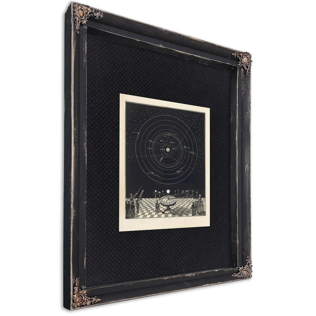 Vintage Solar System Chart Print | Antique Orrery Print | Library Wall ...