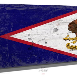 Vintage American Samoa Flag Art: Distressed Island Canvas Print
