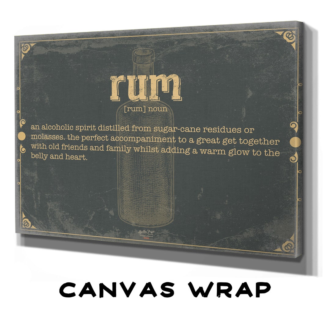 Rum Word Definition Wall Art Gift for Rum Dictionary Artwork Etsy