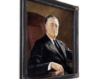 FDR Portrait: Vintage Historical Art Print - Framed, Unframed, or Canvas