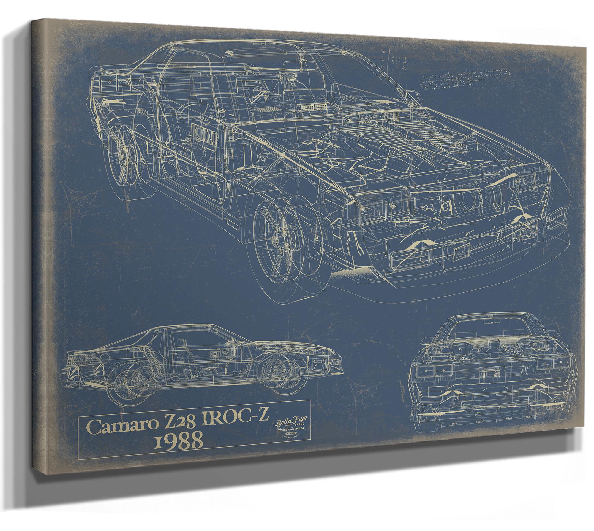 1988 Camaro Z28 IROC-Z Blueprint Art: Vintage Car Model Print - Etsy