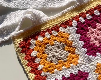 Crochet Shoulder Bag tote bag Granny Square Bag Festival Bag Hand Bag Hand Made