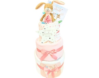 3 Tier Baby Girl Gift Hamper, Nappy Cake girl, Baby shower Gift Girl, new baby girl gift set, baby girl gifts newborn, Corporate Baby Girl