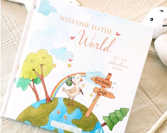 Welcome To The World Baby Gift Book  for a new baby Boy gift or Baby Girl Gift Baby Shower Gift Keepsake baby Book Let The Adventure Begin