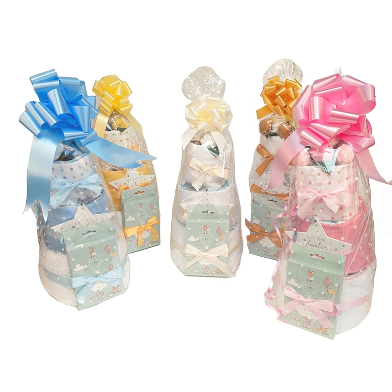 3 Tier Baby Girl Gift Hamper, Nappy Cake girl, Baby shower Gift Girl, new baby girl gift set, baby girl gifts newborn, Corporate Baby Girl image 12