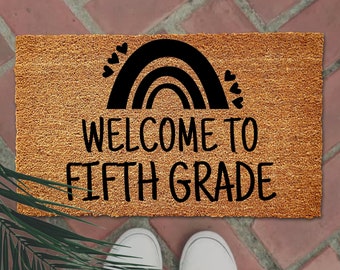 Welcome To Class Doormat, Teacher Gift, Welcome to Fifth Grade, Fifth Grade Doormat, Back To School, Classroom Decor
