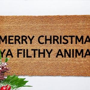 Filthy Animal Doormat, Funny Christmas Doormat, Funny Doormat, Merry Christmas Doormat, Christmas Welcome Mat, Holiday Doormat, Door Mat