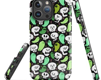 Ghosts & Skulls Tough Case for iPhone | Halloween Phone Case | Spooky Phone Case | Halloween Art | Halloween Protective Phone Case