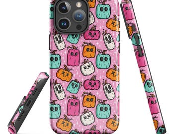 Pink Pumpkin Tough Case for iPhone | Halloween Phone Case | Spooky Phone Case | Halloween Art | Halloween Protective Phone Case