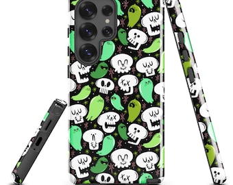 Skulls and Ghosts Phone Case for Samsung Phones | Halloween Phone Case | Tough Phone Case Halloween | Halloween Lover Gift