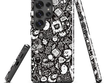 Halloween Icons Black Phone Case for Samsung Phones | Halloween Phone Case | Tough Phone Case Halloween | Halloween Lover Gift