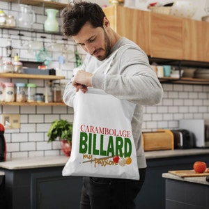 Carambolage Billard  Baumwolltasche Markttasche | Geschenk | Individuelle Geschenke | Einkaufstasche | cotton bag - Baumwolltasche