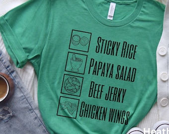 Southeast Asian Food T-Shirt: Sticky Rice, Papaya Salad, Beef Jerky