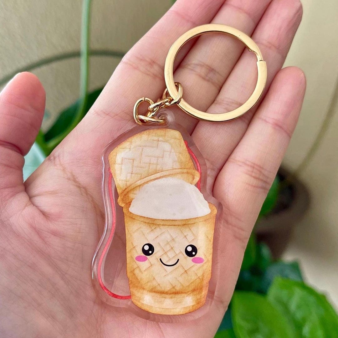 Kawaii Sticky Rice Acrylic Keychain|southeast Asian Food Gift|cute Rice ...