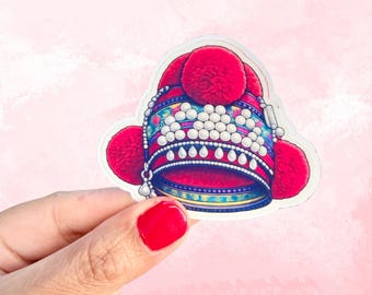 Pegatina para sombrero Iu Mien, bonita y fácil de despegar / Pegatina de vinilo del sudeste asiático / Calcomanía para portátil o botella de agua, regalos para niños y adultos