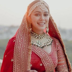 Bridal saree with chunni top