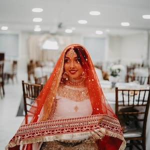 Nikkah Dupatta Bridal dupatta statement Piece KYMA , Wedding Gift for her , Nikkah dupatta scarf Diwali Gift for her