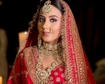 Ayushmati Bhavah Red Net Bridal Dupattas For Wedding Day