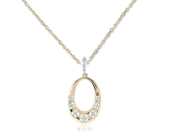 Gold Knocker Pendant Necklace: 14K Yellow Gold, Lab Grown Diamonds