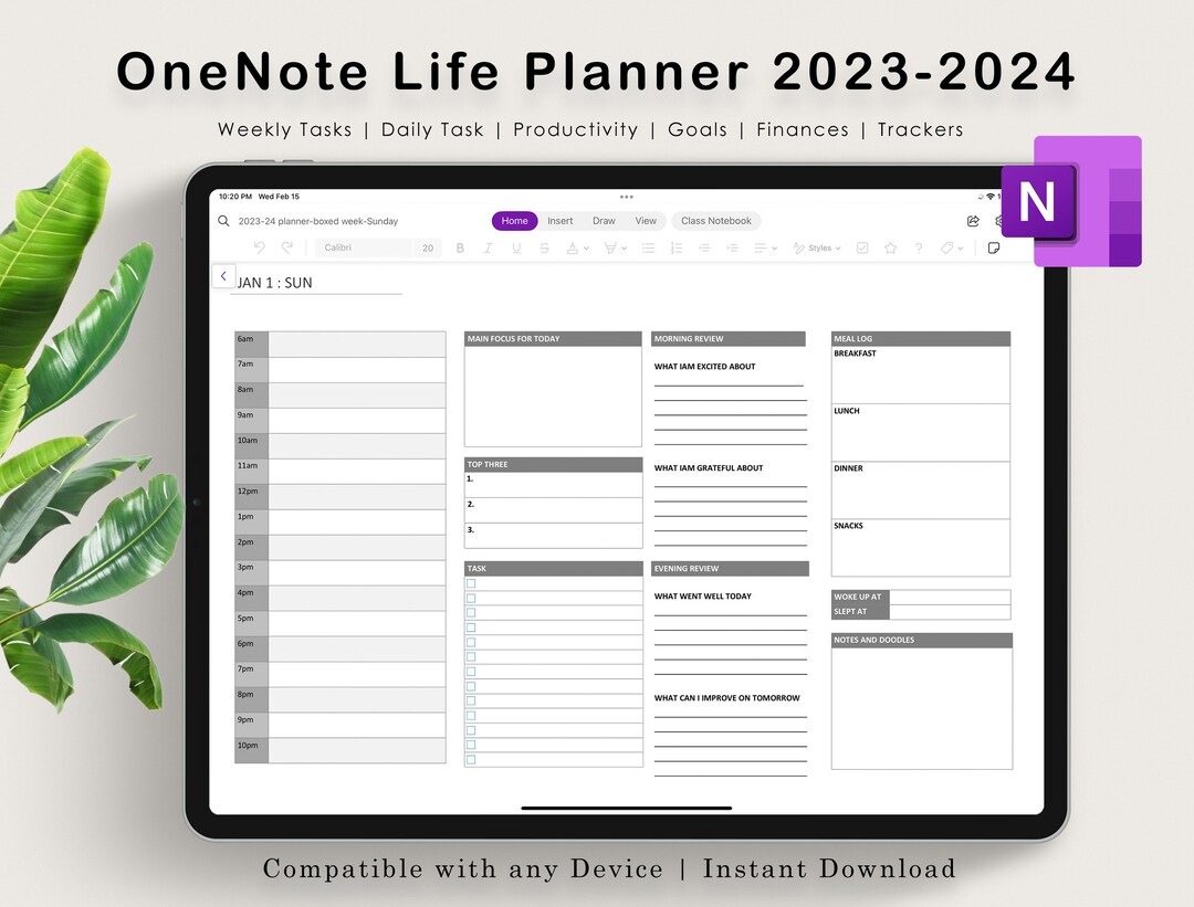 Onenote Digital Planner, Onenote Template, Project Planner Onenote
