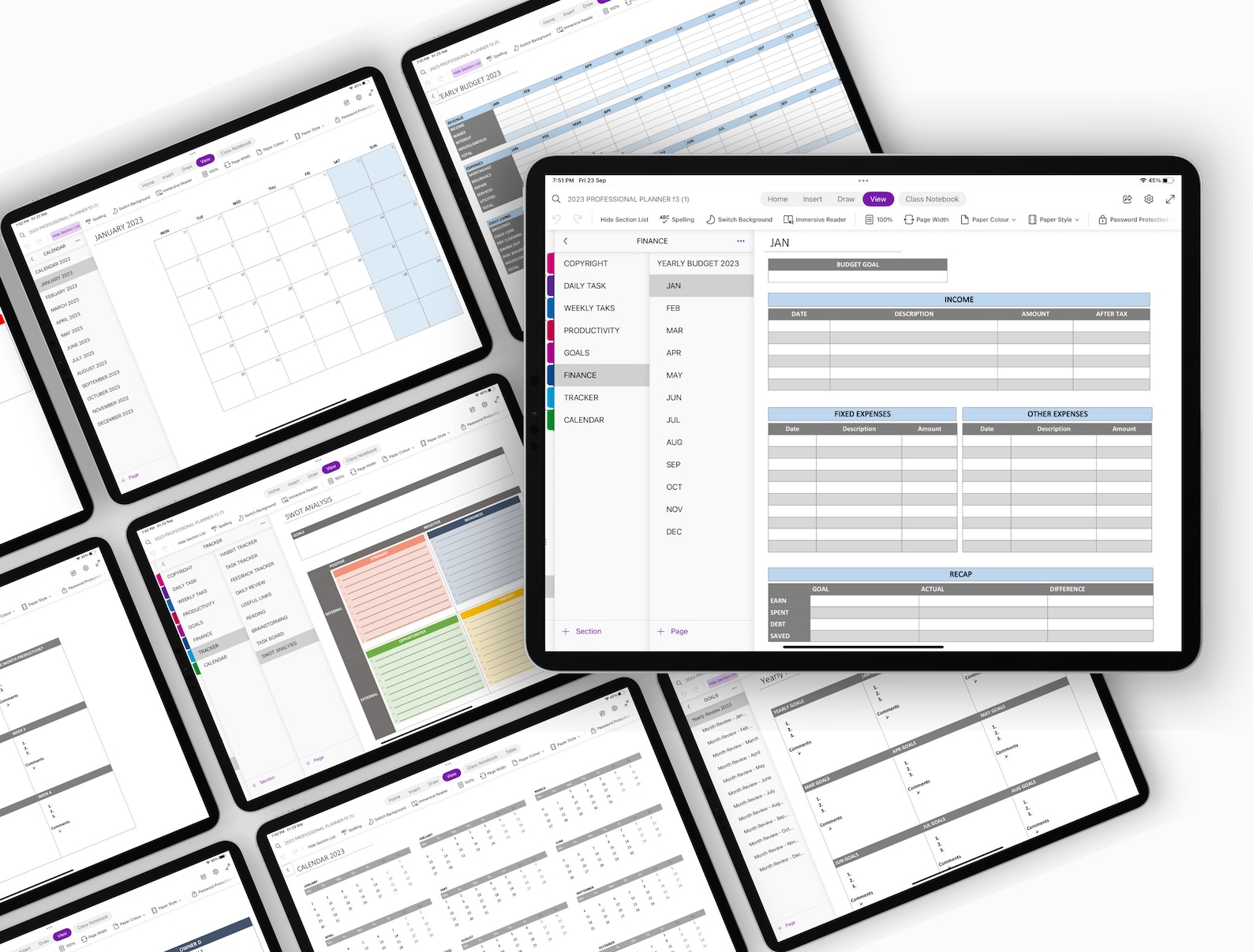 Onenote Digital Planner, Onenote Template, Project Planner Onenote