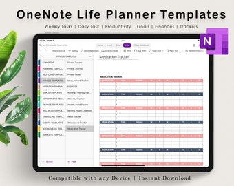 Onenote Digital Life Planner, Onenote Template, Onenote Planner, Life Planner Onenote, Onenote Planner, Onenote Mac Template