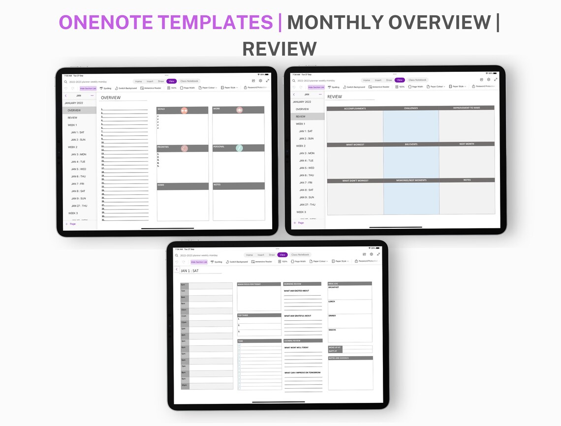 Onenote Digital Planner, Onenote Template, Project Planner Onenote