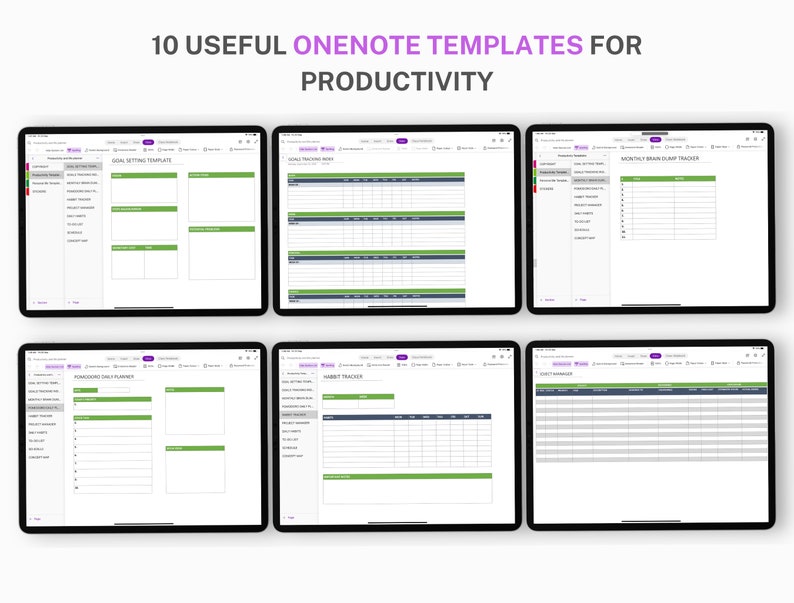 Onenote digital planner onenote template project planner onenote