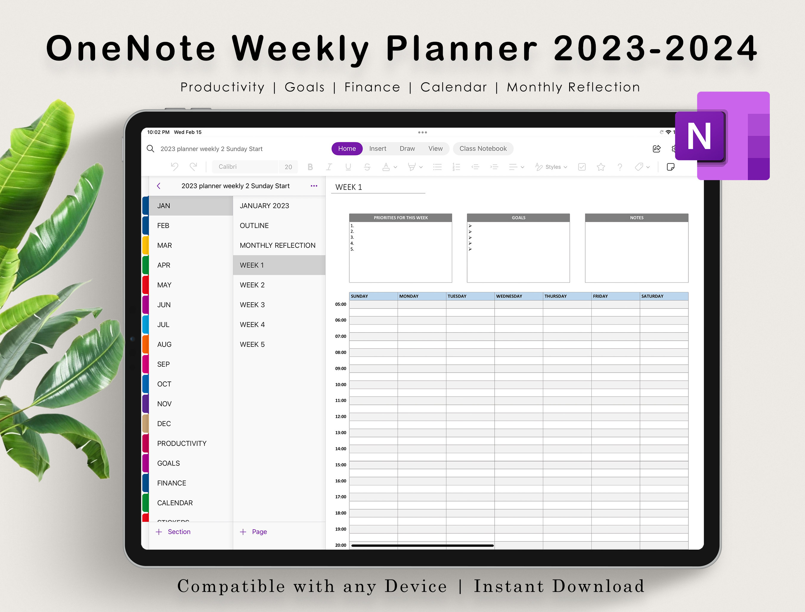 Onenote Digital Planner, Onenote Template, Project Planner Onenote