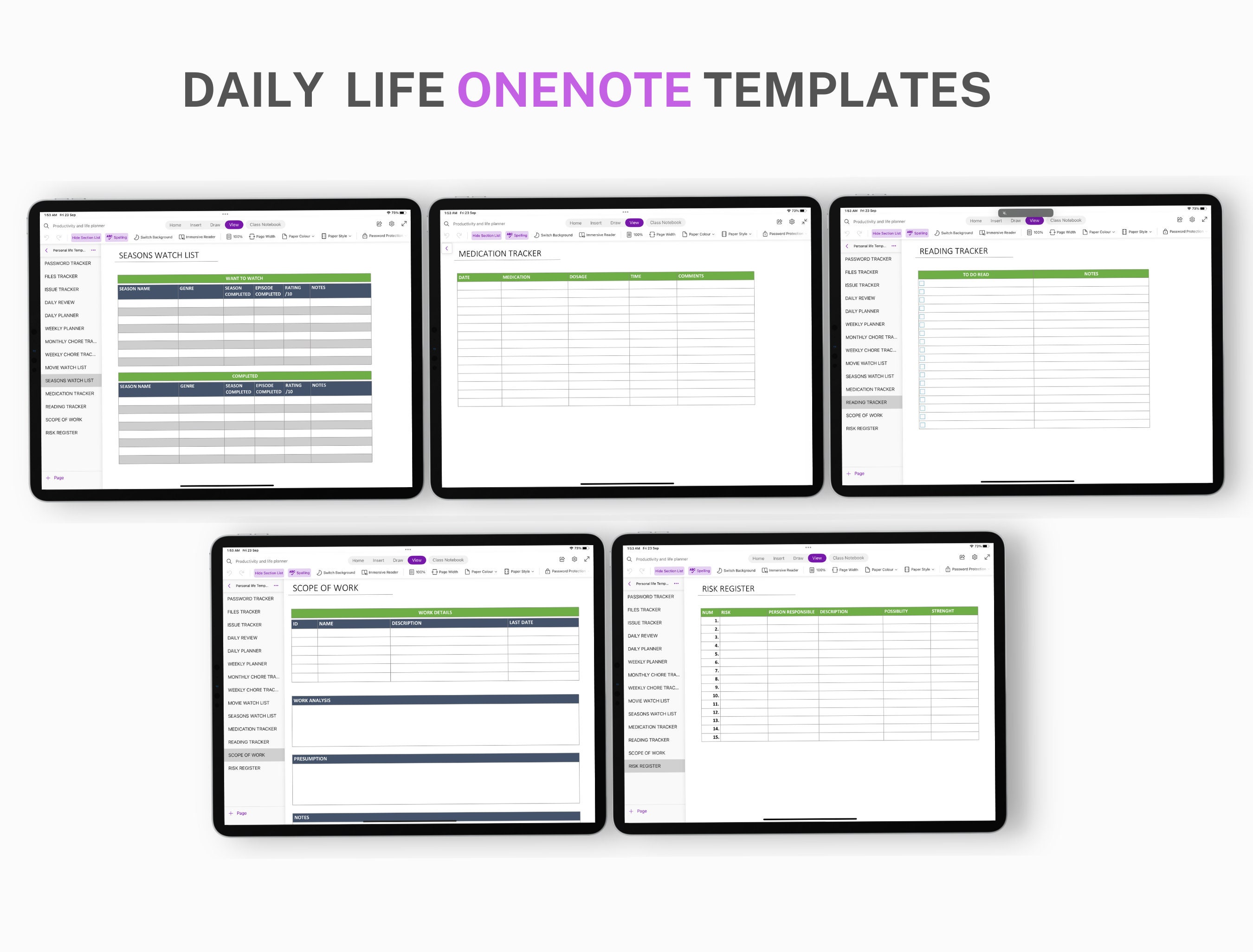 Onenote Digital Planner Onenote Template Project Planner Etsy free-digital-planner-for-2023-digital-planner-teacher-planner-free