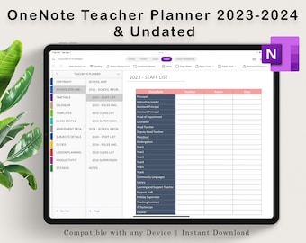 Onenote Teacher Planner, Onenote Digital Planner, Project Planner Onenote,  Onenote Planners, Onenote Planner|Onenote Mac Template